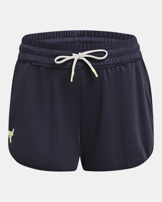 Women's Project Rock Rival Terry Disrupt Shorts in Gray image number 4